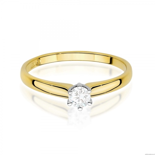 Pierścionek W0317 Diament Laboratoryjny 0,20ct żółte złoto 375