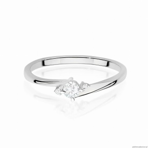 Pierścionek W0346 Diament Laboratoryjny 0,10ct białe złoto 375