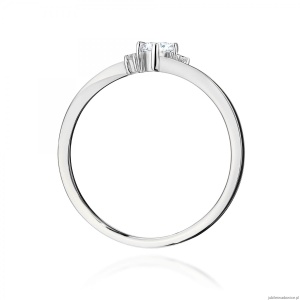 Pierścionek W0346 Diament Laboratoryjny 0,10ct białe złoto 375