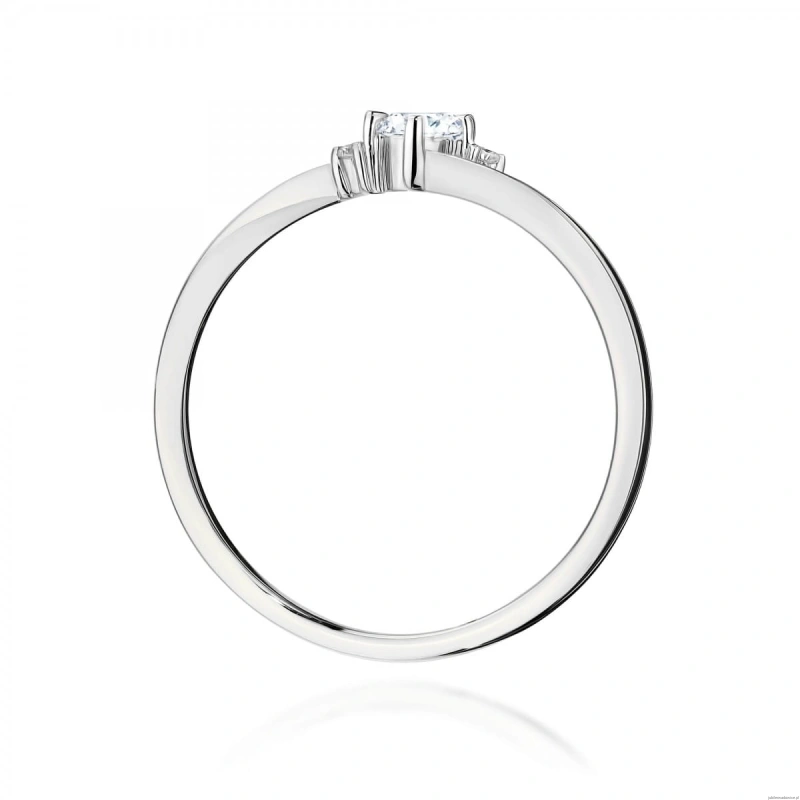 Pierścionek W0346 Diament Laboratoryjny 0,10ct białe złoto 375