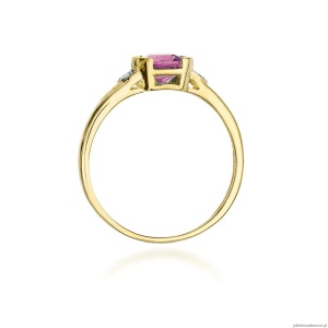 Pierścionek W0040 Różowy Topaz 1,10ct żółte złoto 375