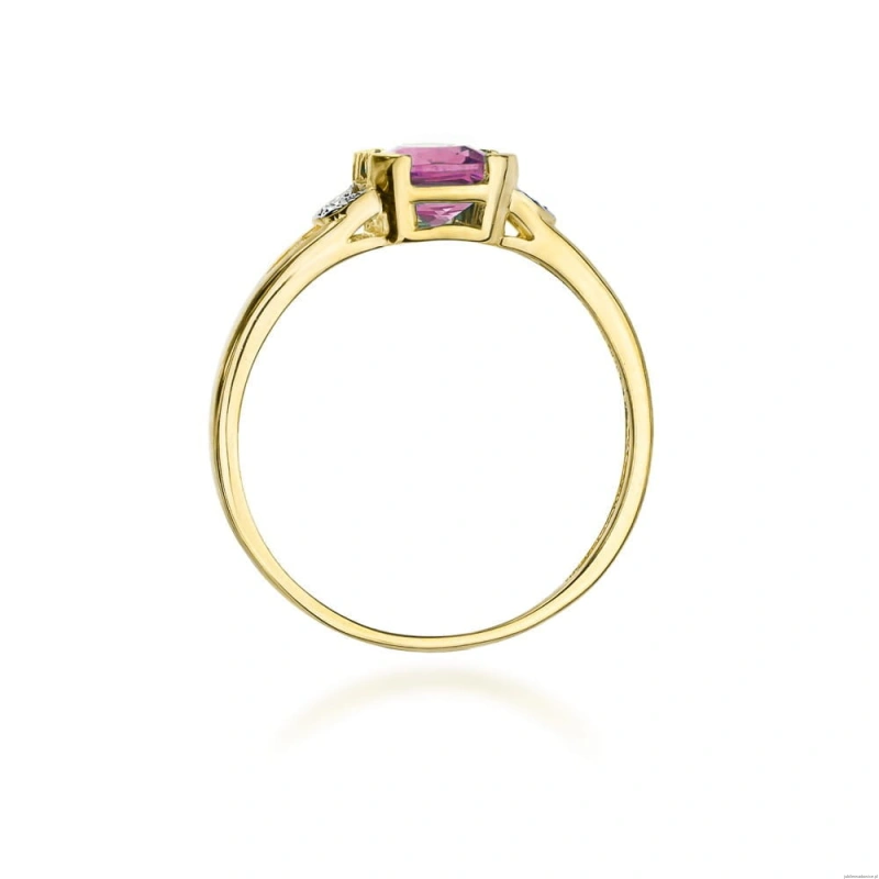 Pierścionek W0040 Różowy Topaz 1,10ct żółte złoto 375