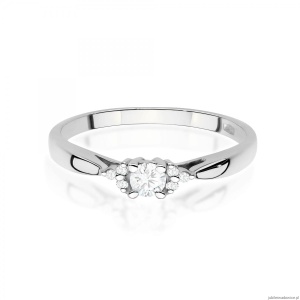 Pierścionek W0428 Diament Laboratoryjny 0,10ct białe złoto 375