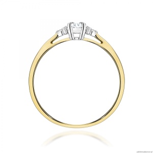 Pierścionek W0428 Diament Laboratoryjny 0,10ct żółte złoto 375