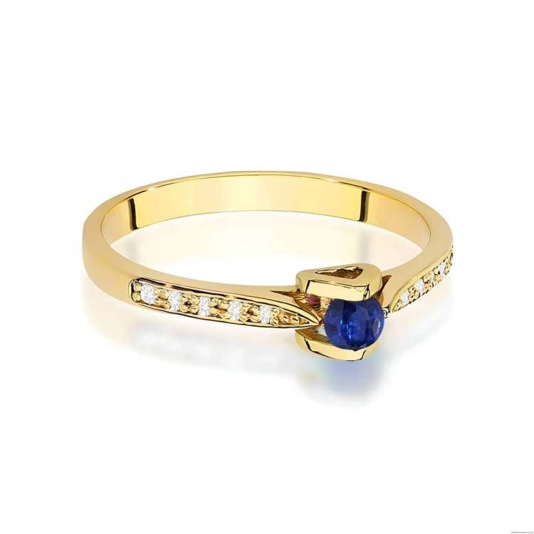 Pierścionek W0435 Szafir 0,15ct żółte złoto 375