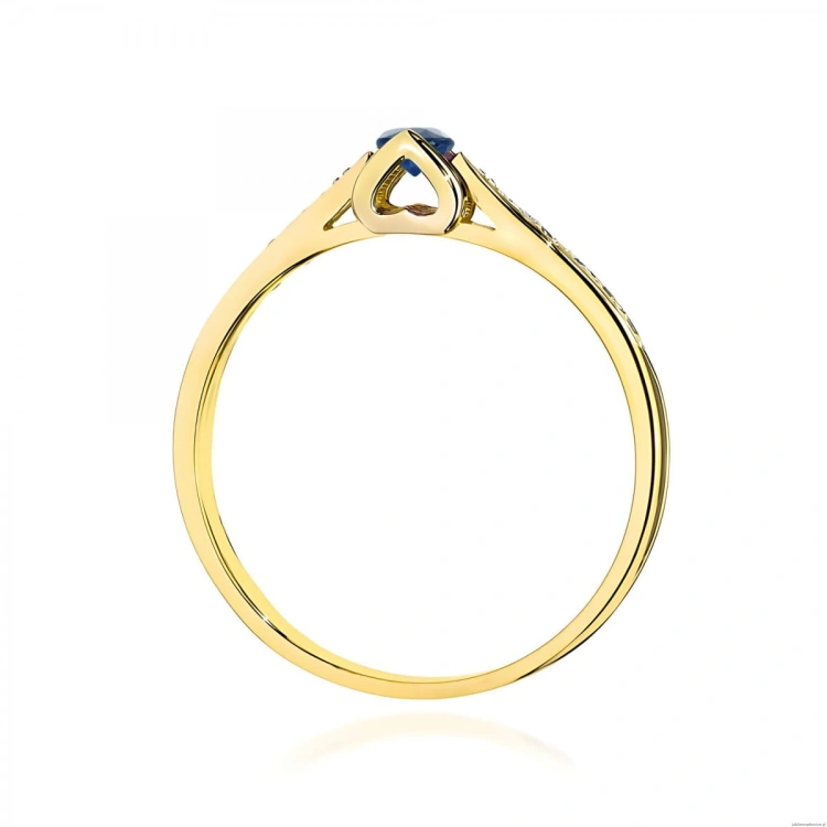 Pierścionek W0435 Szafir 0,15ct żółte złoto 375