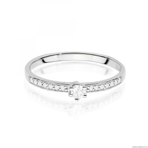 Pierścionek W0459 Diament Laboratoryjny 0,10ct białe złoto 375