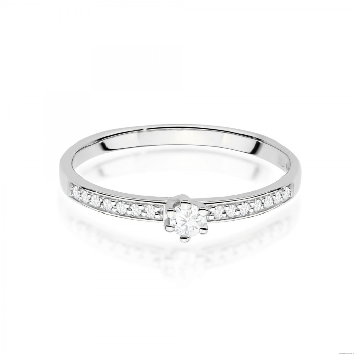 Pierścionek W0459 Diament Laboratoryjny 0,10ct białe złoto 375