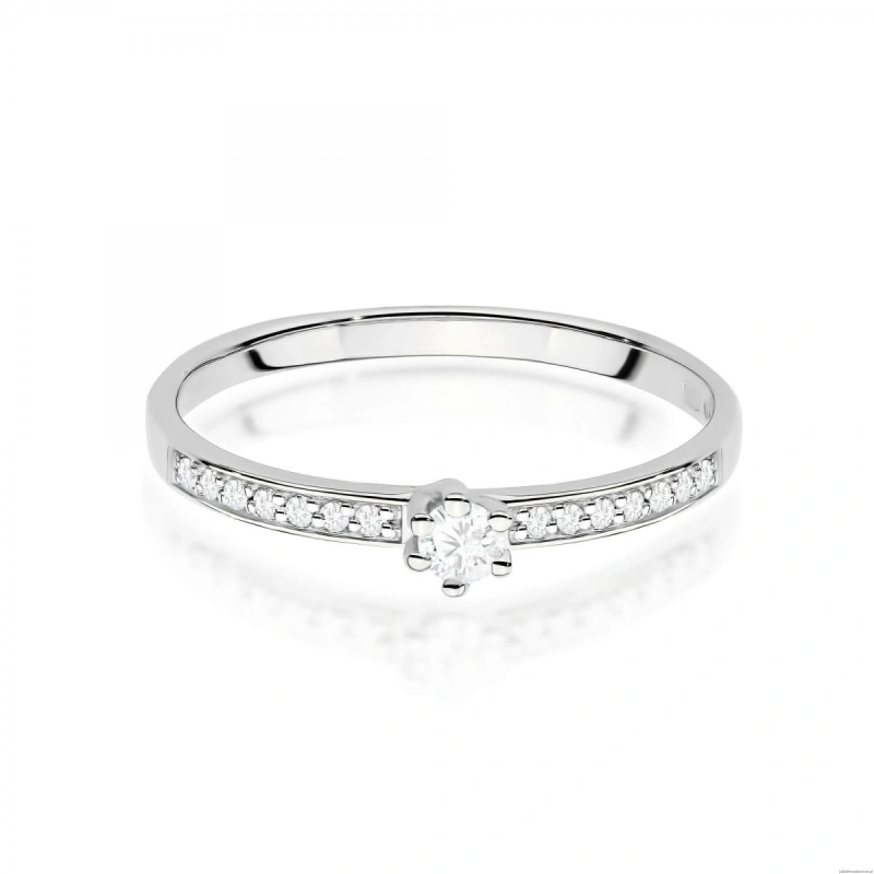 Pierścionek W0459 Diament Laboratoryjny 0,10ct białe złoto 375