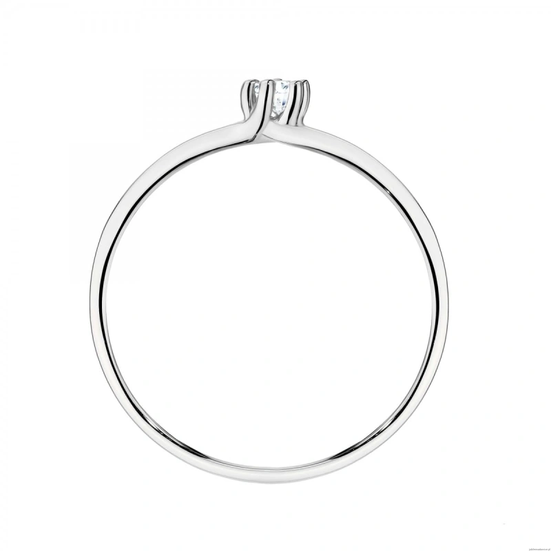 Pierścionek W0459 Diament Laboratoryjny 0,10ct białe złoto 375
