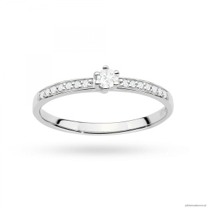 Pierścionek W0459 Diament Laboratoryjny 0,10ct białe złoto 375