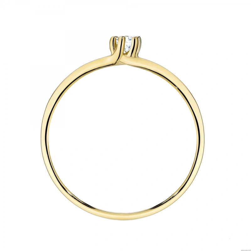 Pierścionek W0459 Diament Laboratoryjny 0,10ct żółte złoto 375