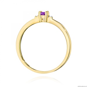 Pierścionek W0464 Ametyst 0,10ct żółte złoto 375