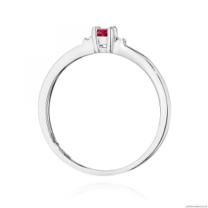 Pierścionek W0464 Rubin 0,15ct białe złoto 375