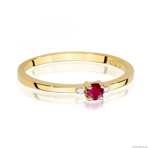 Pierścionek W0464 Rubin 0,15ct żółte złoto 375