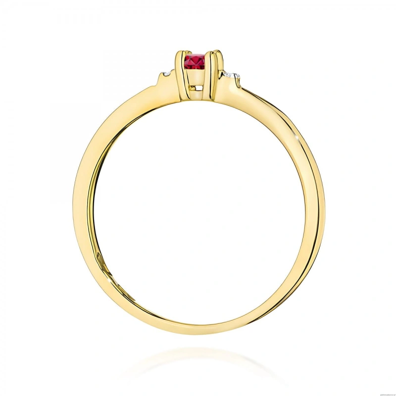 Pierścionek W0464 Rubin 0,15ct żółte złoto 375