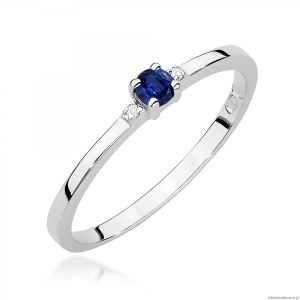 Pierścionek W0464 Szafir 0,15ct białe złoto 375