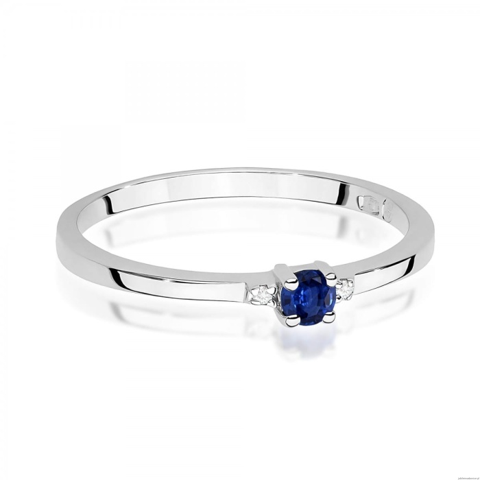 Pierścionek W0464 Szafir 0,15ct białe złoto 375