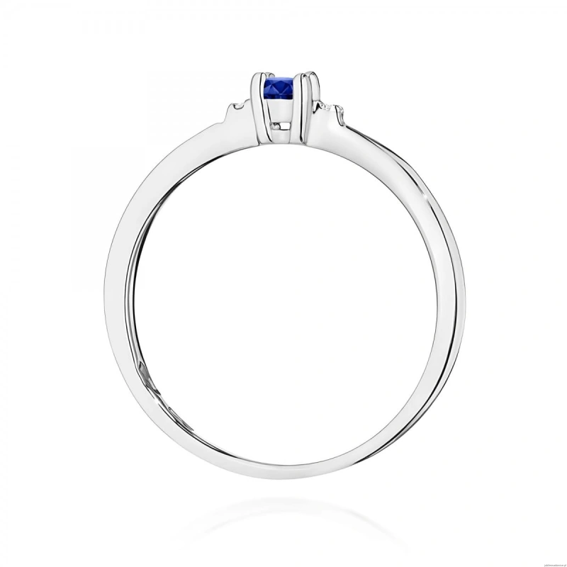 Pierścionek W0464 Szafir 0,15ct białe złoto 375