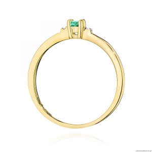 Pierścionek W0464 Szmaragd 0,15ct żółte złoto 375