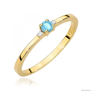 Pierścionek W0464 Topaz Swiss 0,15ct żółte złoto 375