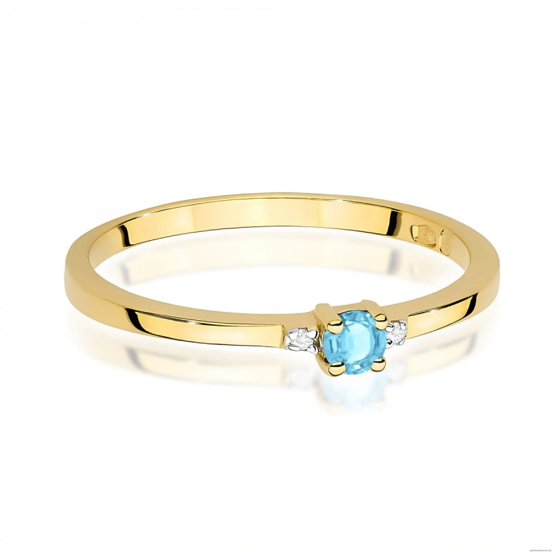 Pierścionek W0464 Topaz Swiss 0,15ct żółte złoto 375
