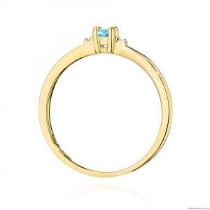 Pierścionek W0464 Topaz Swiss 0,15ct żółte złoto 375