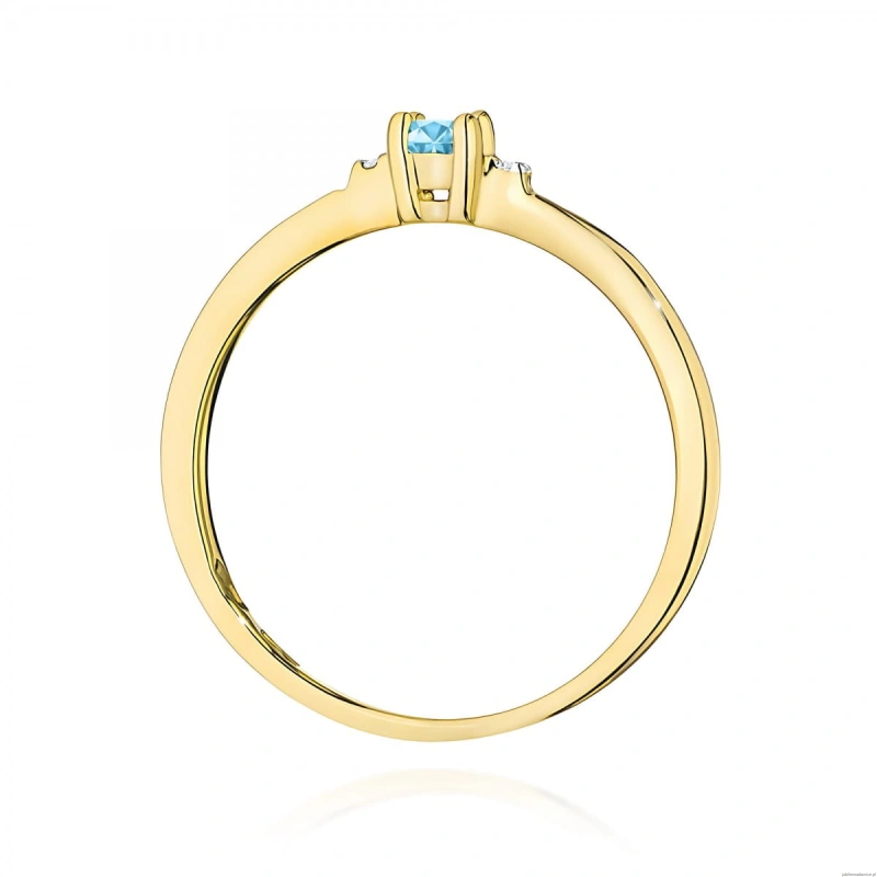 Pierścionek W0464 Topaz Swiss 0,15ct żółte złoto 375