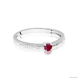 Pierścionek W0465 Rubin 0,15ct białe złoto 375