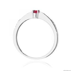 Pierścionek W0465 Rubin 0,15ct białe złoto 375