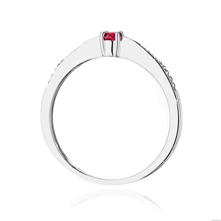Pierścionek W0465 Rubin 0,15ct białe złoto 375
