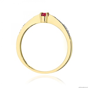 Pierścionek W0465 Rubin 0,15ct żółte złoto 375