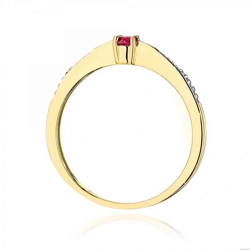 Pierścionek W0465 Rubin 0,15ct żółte złoto 375