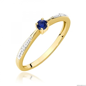 Pierścionek W0465 Szafir 0,15ct żółte złoto 375