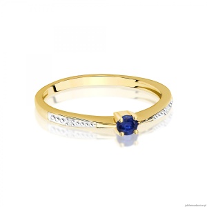 Pierścionek W0465 Szafir 0,15ct żółte złoto 375