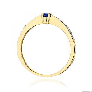Pierścionek W0465 Szafir 0,15ct żółte złoto 375