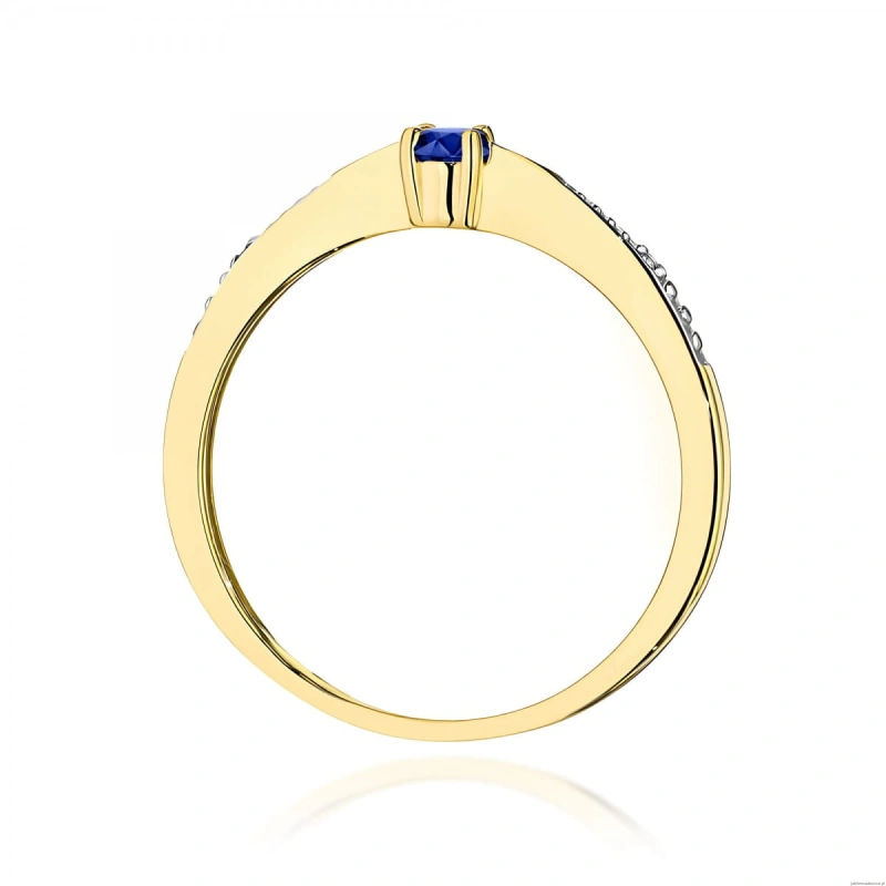 Pierścionek W0465 Szafir 0,15ct żółte złoto 375