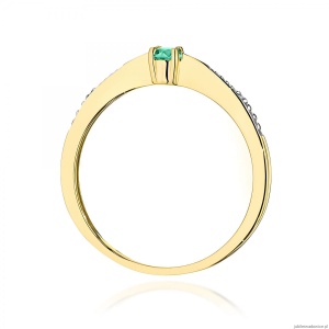 Pierścionek W0465 Szmaragd 0,15ct żółte złoto 375