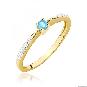 Pierścionek W0465 Topaz Swiss 0,15ct żółte złoto 375