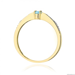 Pierścionek W0465 Topaz Swiss 0,15ct żółte złoto 375