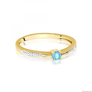 Pierścionek W0465 Topaz Swiss 0,15ct żółte złoto 375