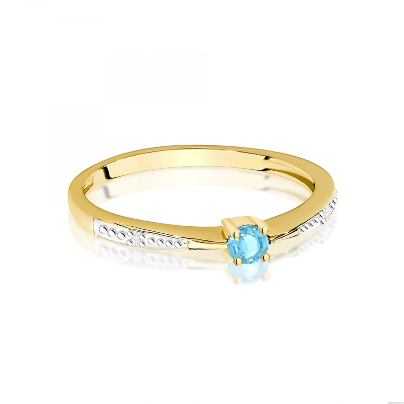Pierścionek W0465 Topaz Swiss 0,15ct żółte złoto 375