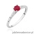 Pierścionek W0466 Rubin 0,30ct białe złoto 375