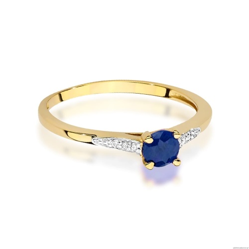 Pierścionek W0466 Szafir 0,30ct żółte złoto 375