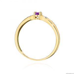 Pierścionek W0469 Ametyst 0,10ct żółte złoto 375