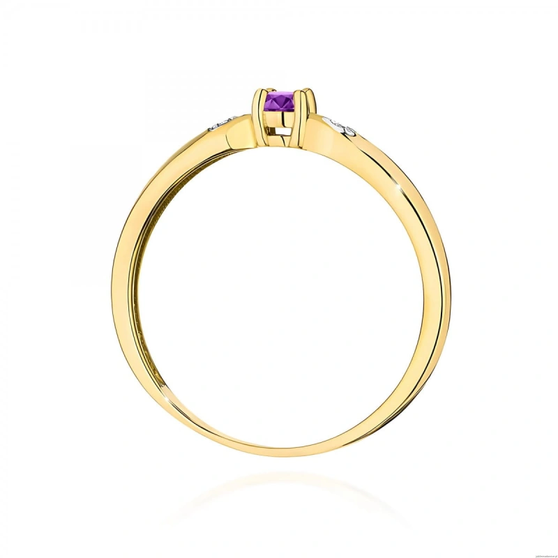 Pierścionek W0469 Ametyst 0,10ct żółte złoto 375