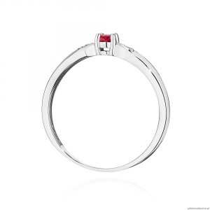Pierścionek W0469 Rubin 0,15ct białe złoto 375