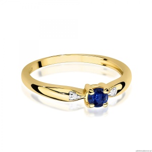 Pierścionek W0469 Szafir 0,15ct żółte złoto 375