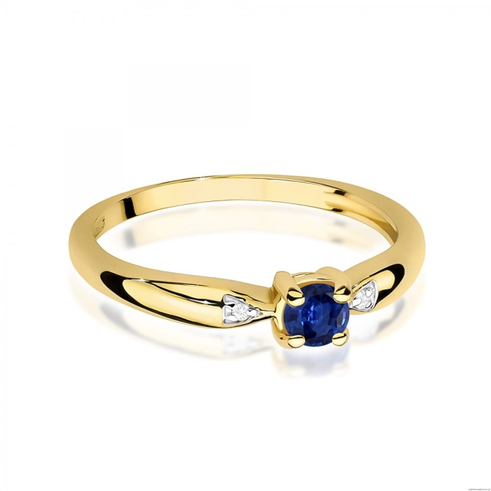 Pierścionek W0469 Szafir 0,15ct żółte złoto 375