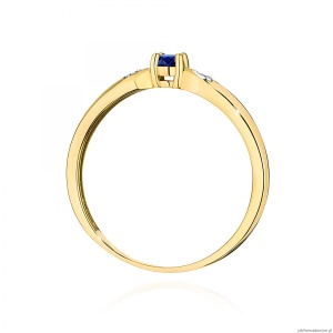 Pierścionek W0469 Szafir 0,15ct żółte złoto 375